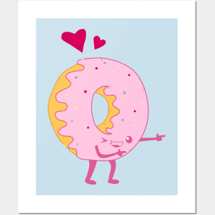 Coffee and Donut Pair - Left (Donut) Posters and Art